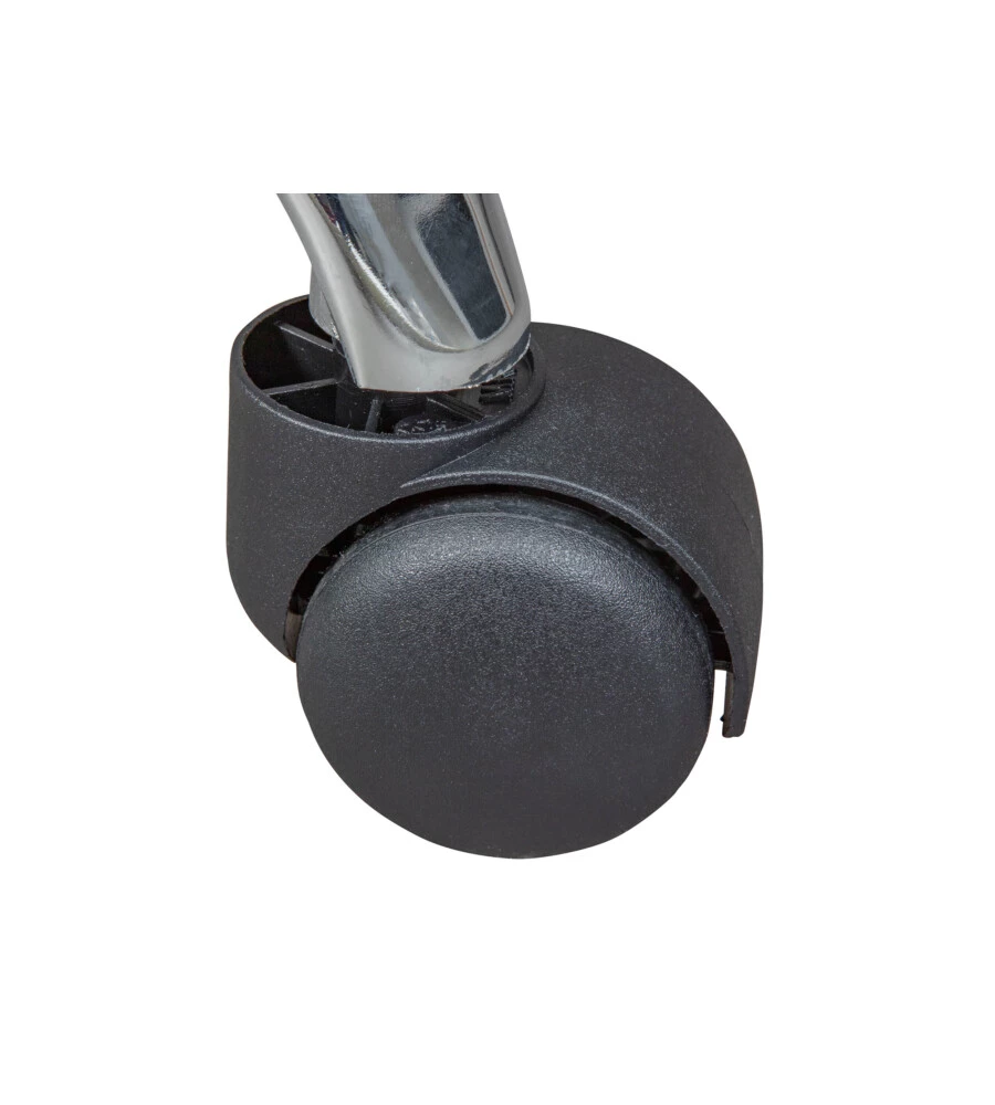 SGABELLO PU NERO GIREVOLE CON RUOTE, 33X33X50-66 CM